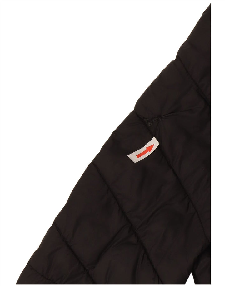 Fat Face wattierte Damenjacke mit Kapuze, UK 16, Größe L, schwarzes Nylon
