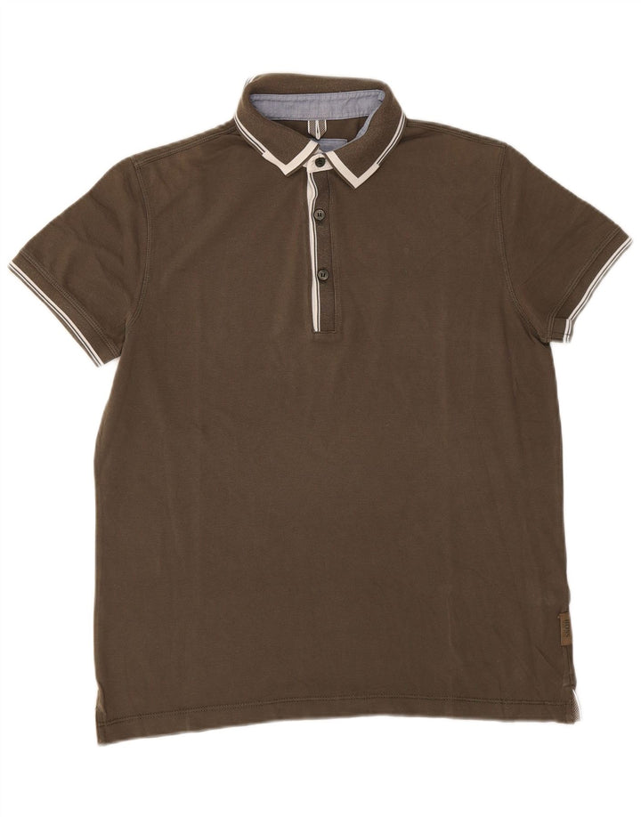 Hugo Boss Herren-Poloshirt mit normaler Passform, kleine Khaki-Baumwolle