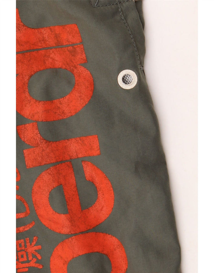 Superdry Herren-Badeshorts mit Grafik, mittleres Khaki, Polyester