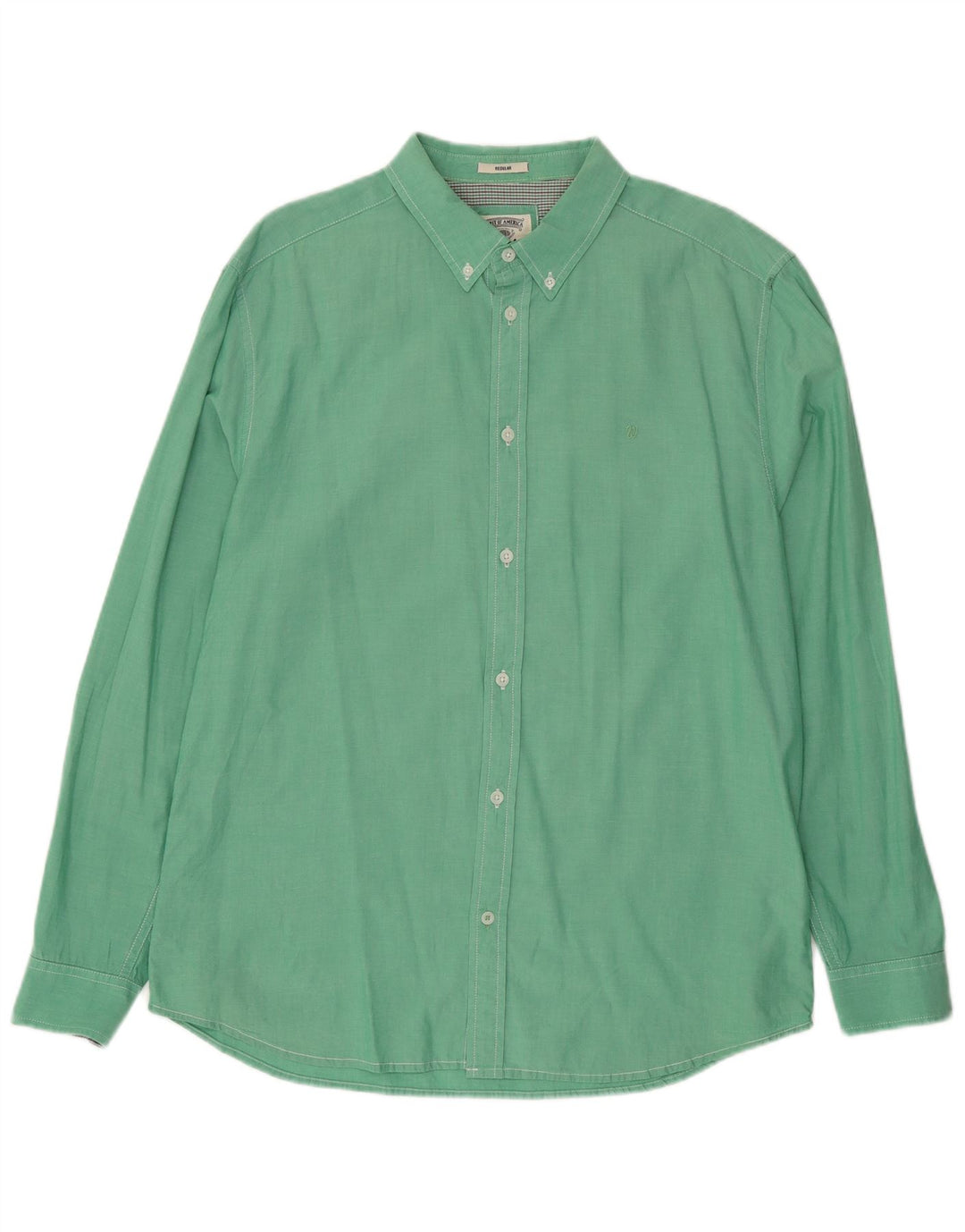Wrangler Herren-Hemd mit regulärer Passform, XL, grüne Baumwolle