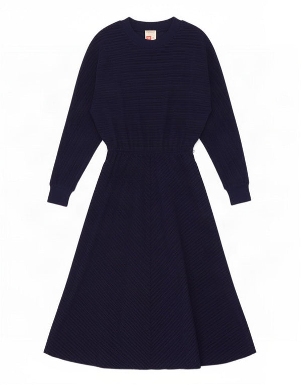 St. Michael Langarm-Maxikleid für Damen, Größe S, Marineblau, Nadelstreifen