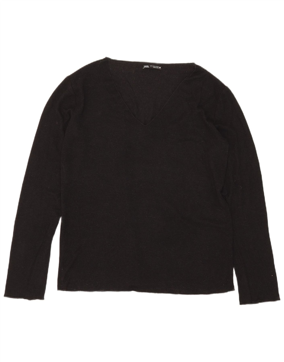 Zara Damen Top Langarm UK 18 XL Schwarz