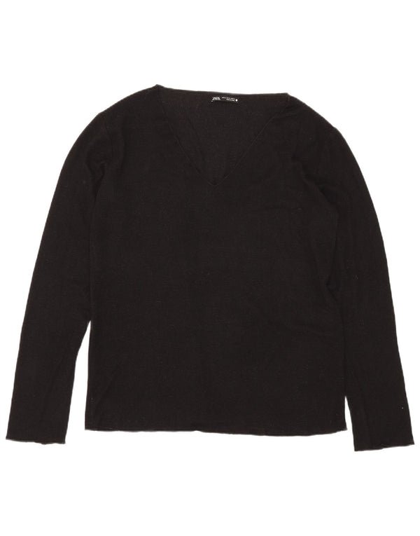 Zara Damen Top Langarm UK 18 XL Schwarz
