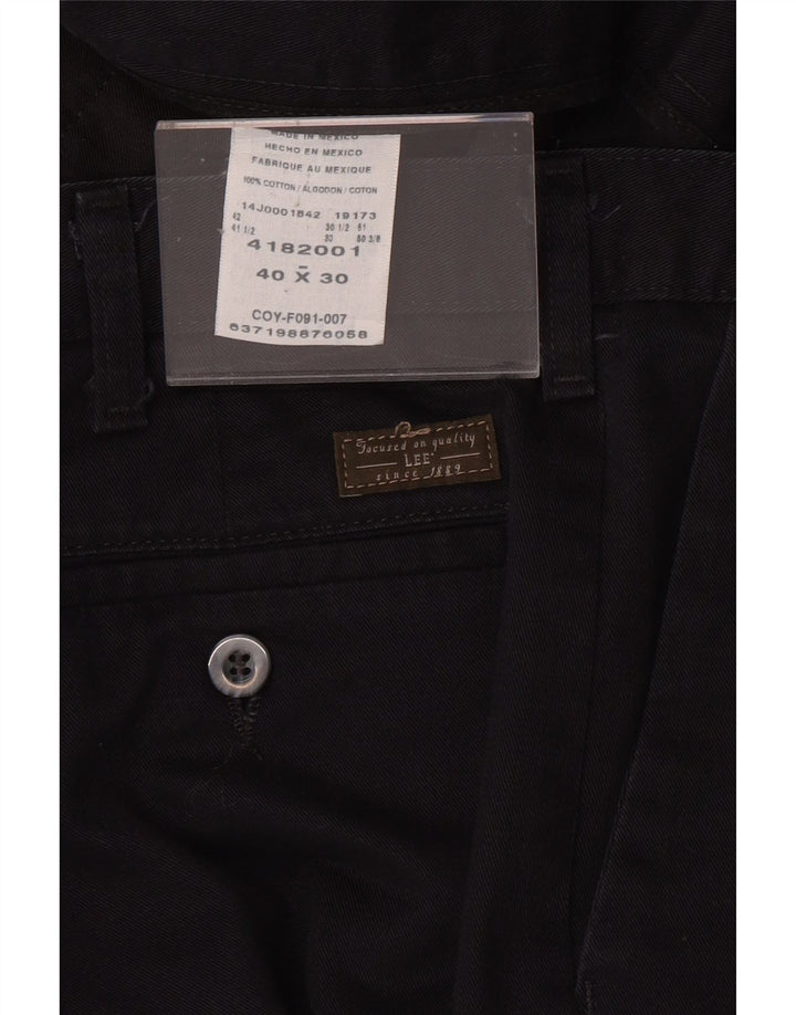 LEE Mens Straight Chino Trousers W40 L30 Black Cotton Vintage Lee and Second-Hand Lee from Messina Hembry 