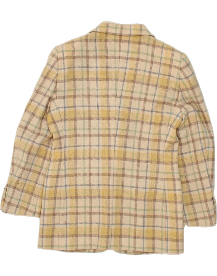 LES COPAINS Womens Longline 2 Button Blazer Jacket IT 42 Medium Beige Vintage Les Copains and Second-Hand Les Copains from Messina Hembry 
