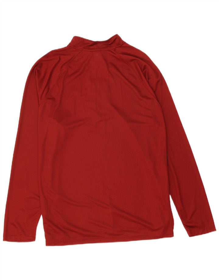 STARTER Mens Zip Neck Pullover Tracksuit Top 2XL Red Colourblock Polyester