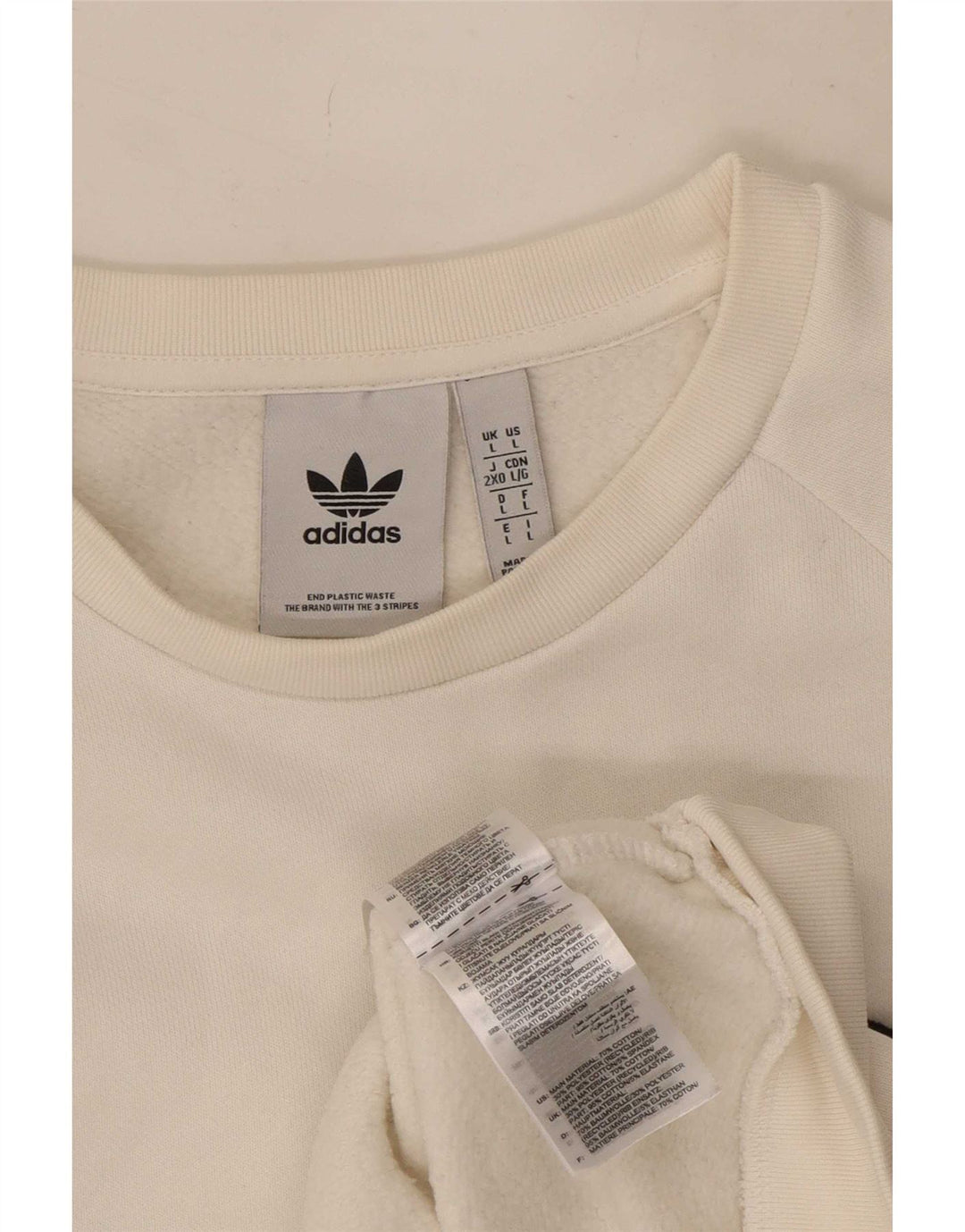 Adidas Herren Sweatshirt Pullover große weiße Baumwolle