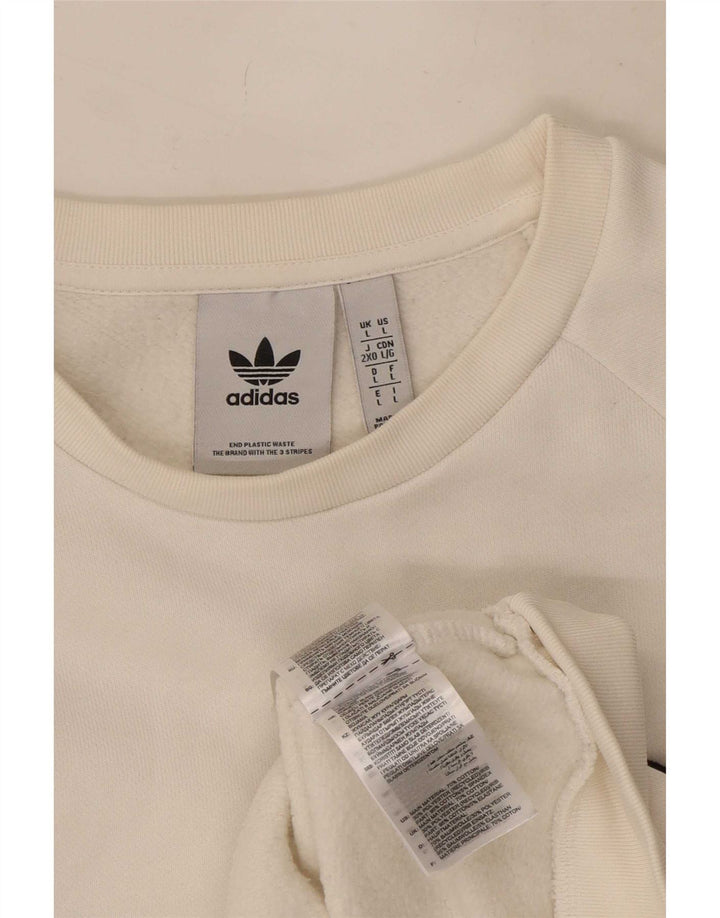 Adidas Herren Sweatshirt Pullover große weiße Baumwolle
