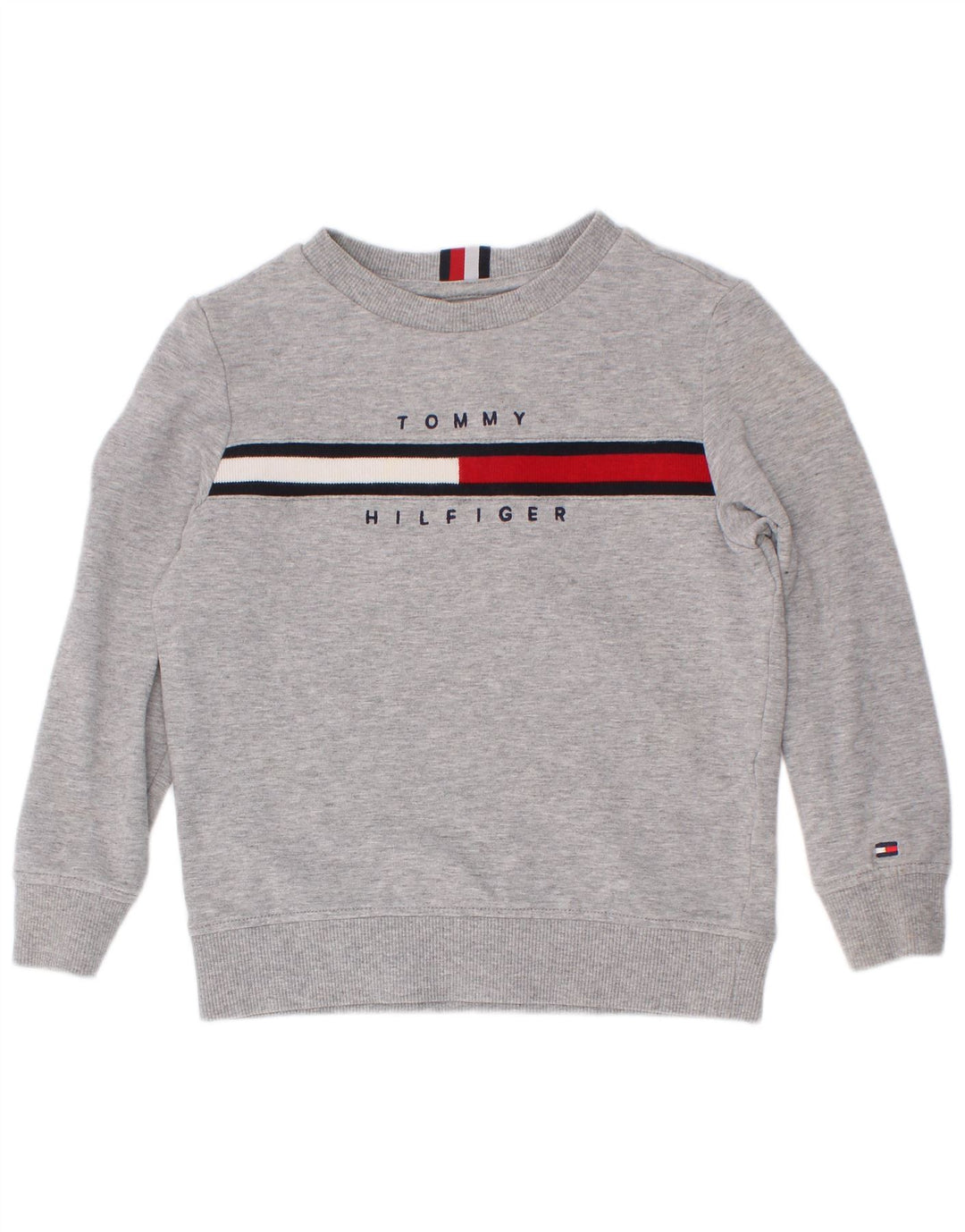 Tommy Hilfiger Grafik-Sweatshirt für Jungen, 3–4 Jahre, Grau, Farbblock