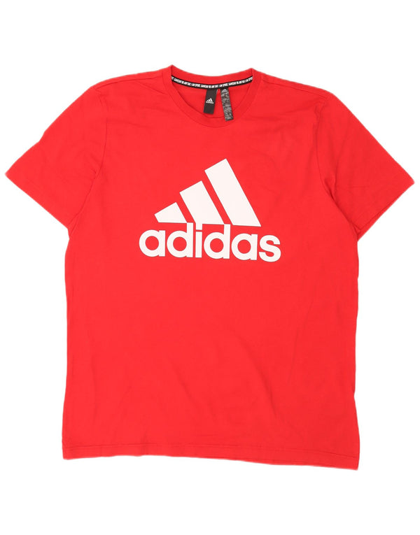 Adidas Herren Grafik T-Shirt Top XL Rot Baumwolle