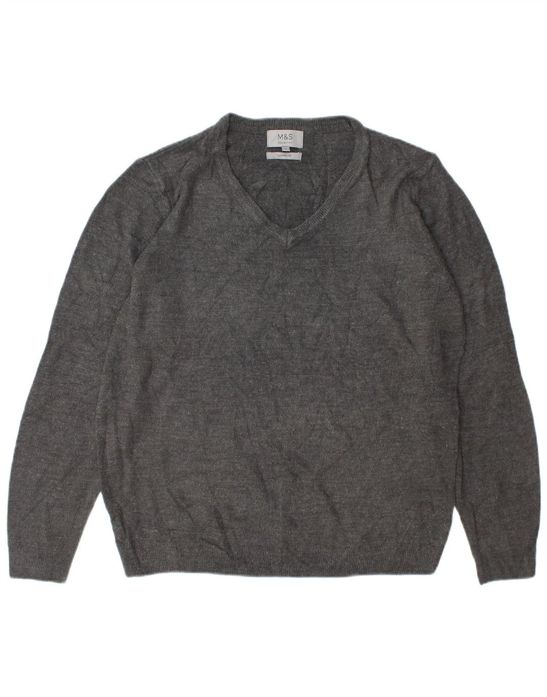 Marks & Spencer Herren-Pullover mit V-Ausschnitt, groß, Acryl, Grau