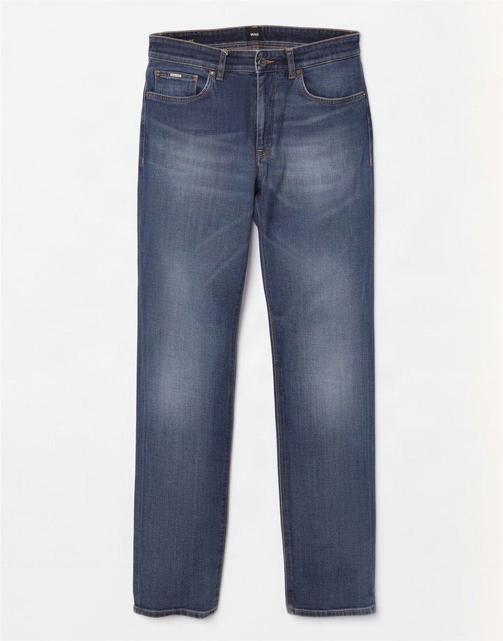 Hugo Boss Herren Straight Jeans W30 L32 Blaue Baumwolle