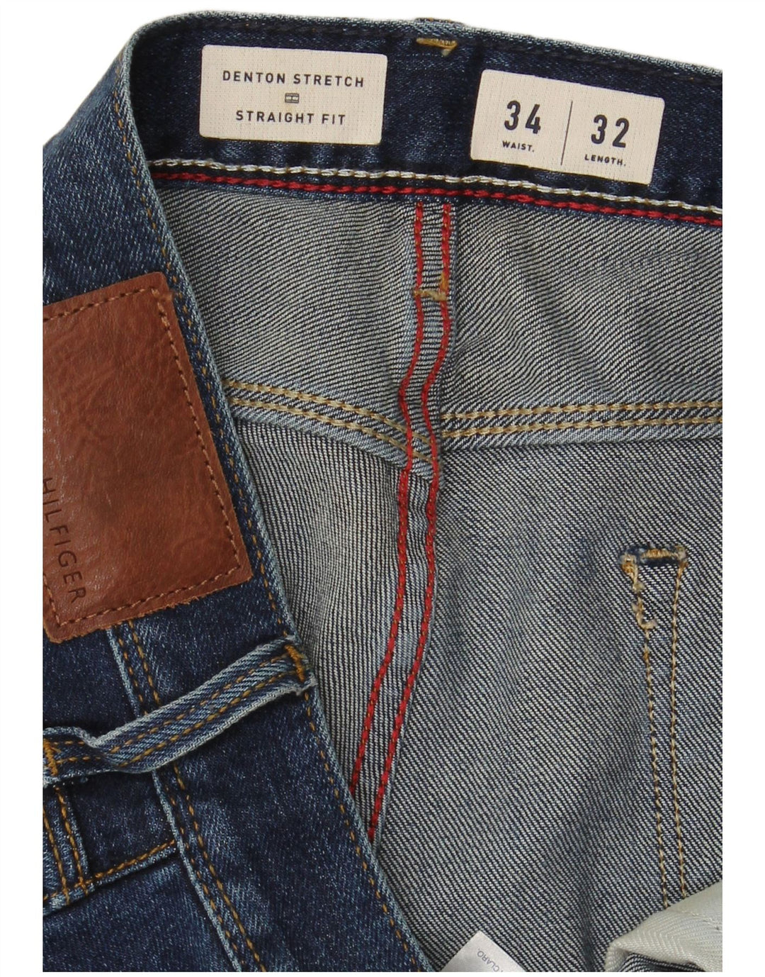 TOMMY HILFIGER Herren Denton Straight Jeans W34 L27 Marineblaue Baumwolle