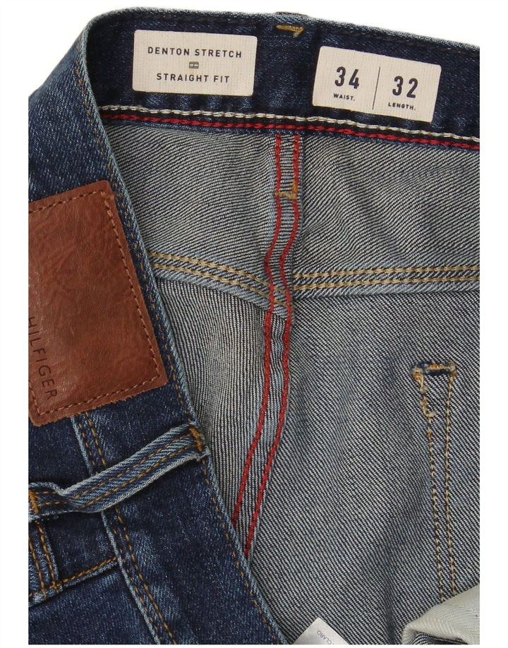 TOMMY HILFIGER Herren Denton Straight Jeans W34 L27 Marineblaue Baumwolle