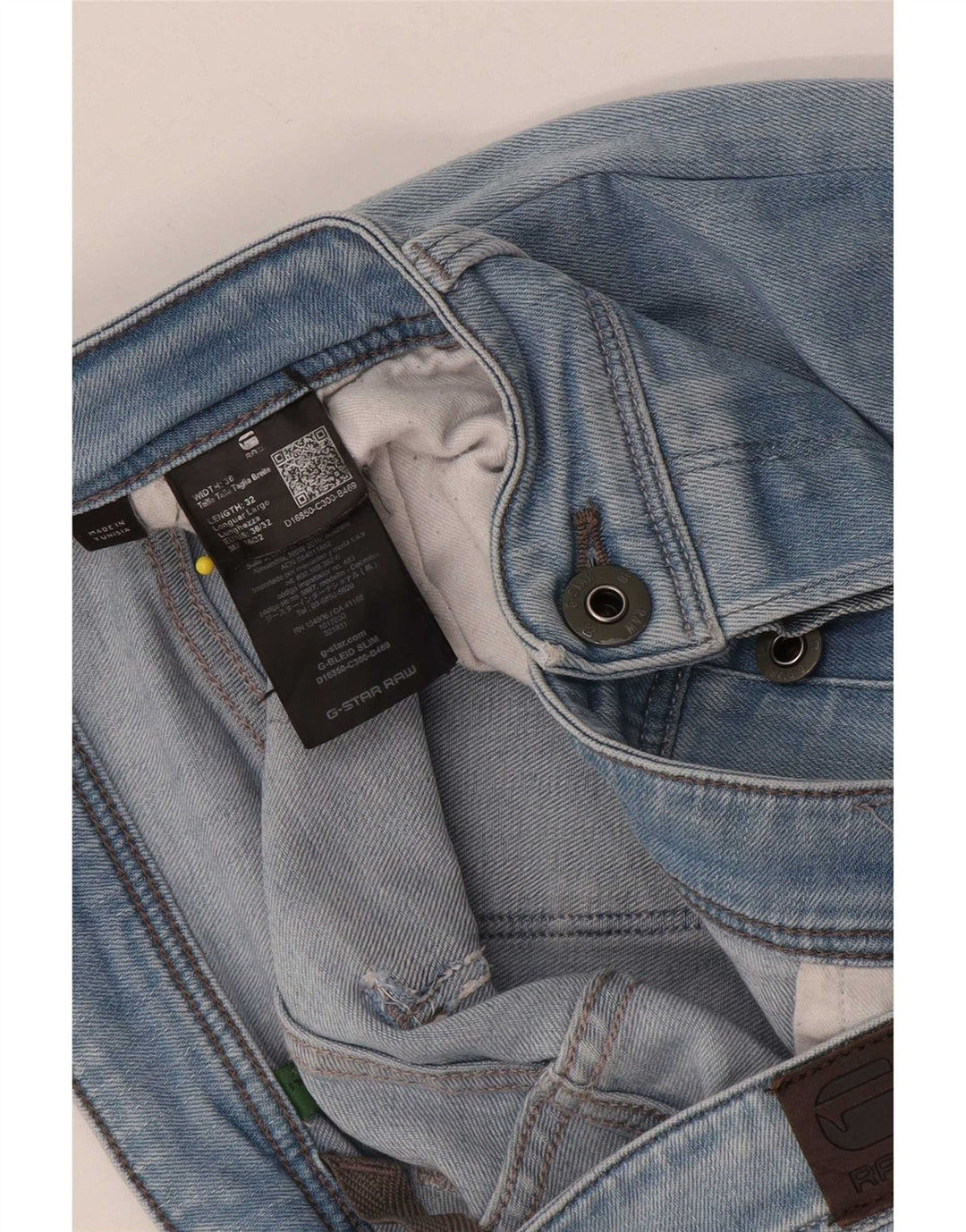 G-Star Herren Slim Jeans W36 L32 Blaue Baumwolle