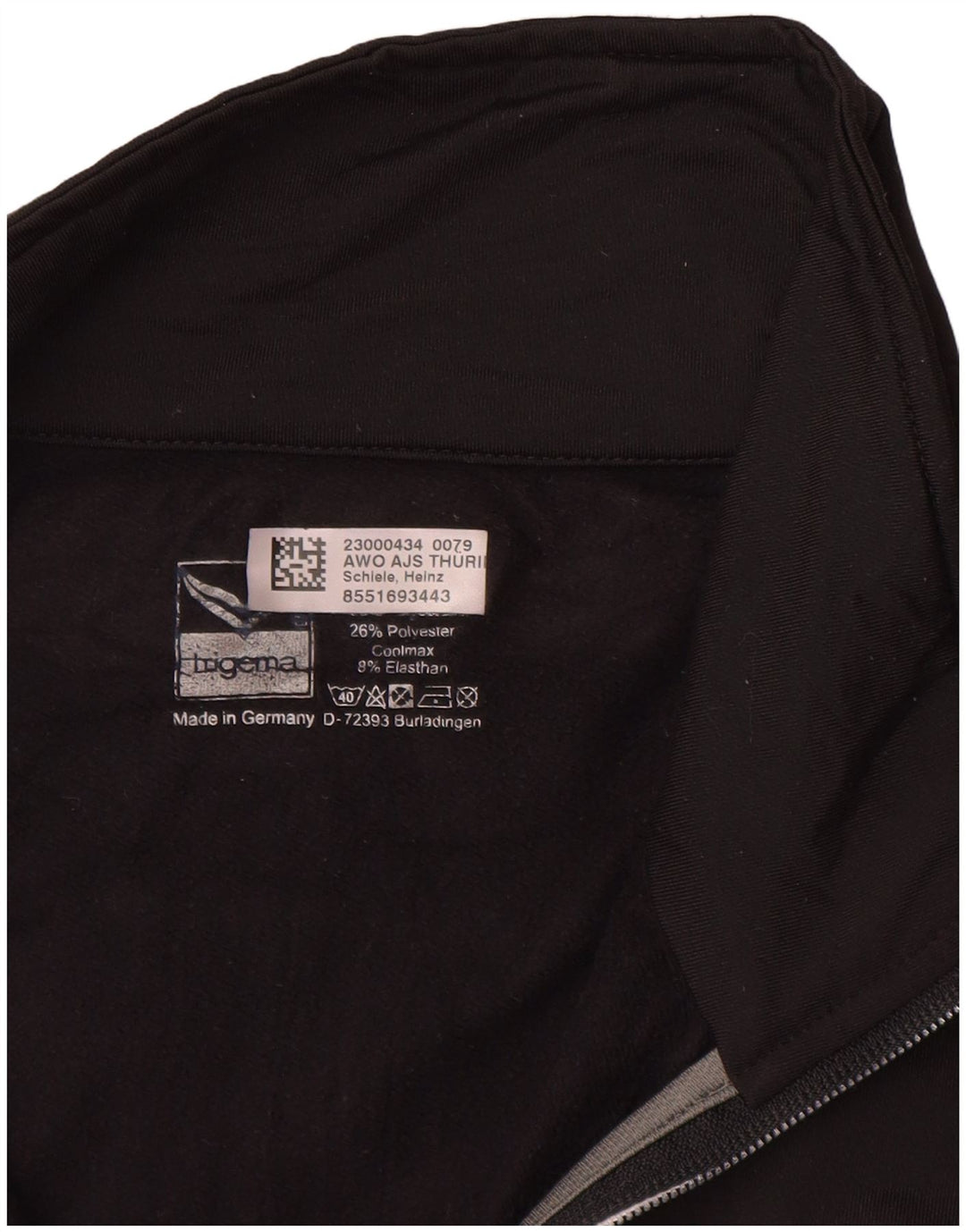 TRIGEMA Herren-Trainingsanzug, ärmellos, mit Grafik, groß, aus schwarzem Polyester