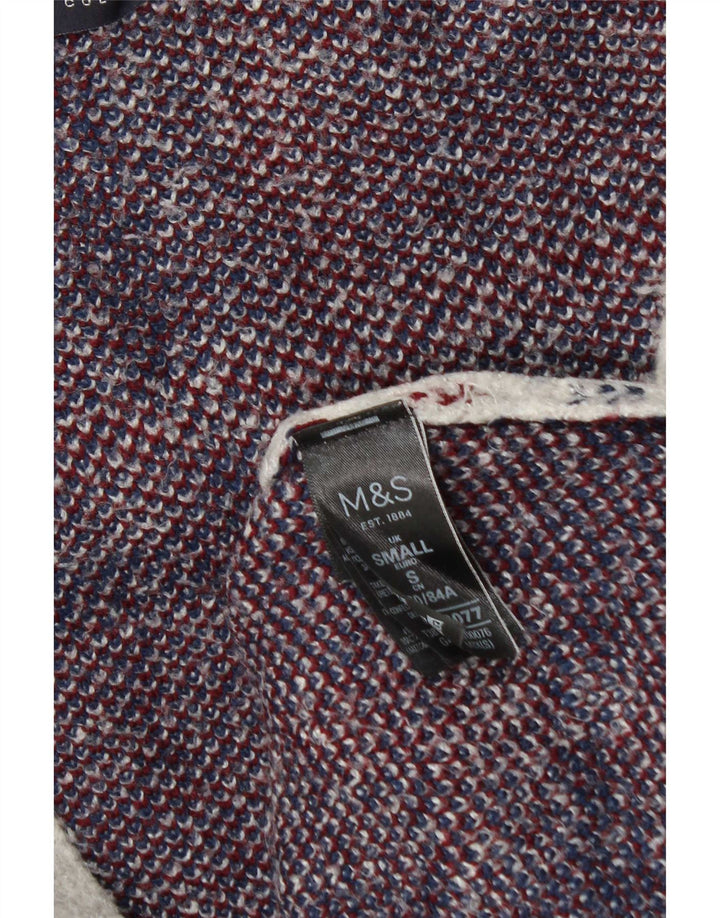 Marks & Spencer Damen Longline-Cardigan-Pullover UK 10 Small Grey Check