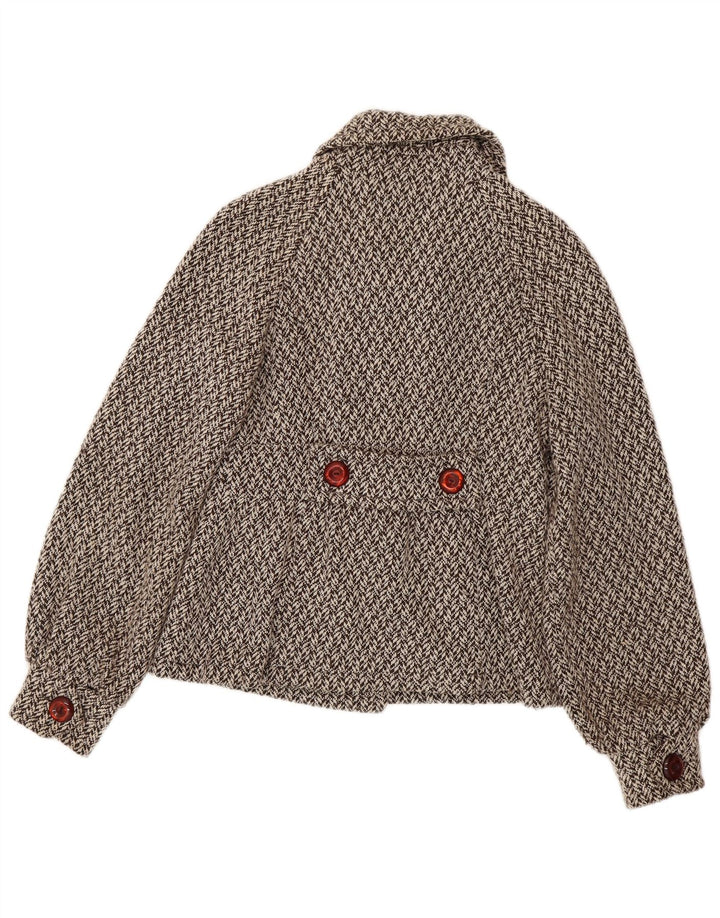 Kor@Kor Damen Pea Coat IT 44 Mittelbraunes Fischgräten-Polyester