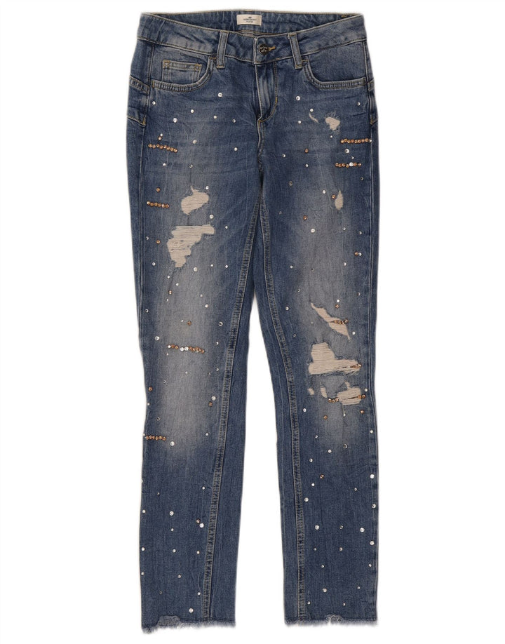 Liu Jo Damen Distressed Slim Jeans W27 L27 Blaue Baumwolle