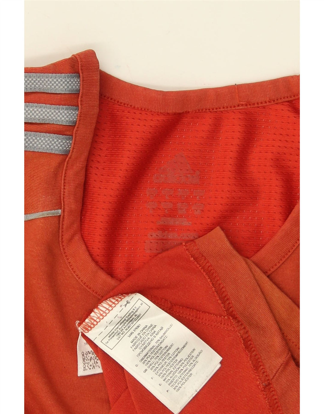 ADIDAS Herren T-Shirt Top Large Orange Colourblock Baumwolle