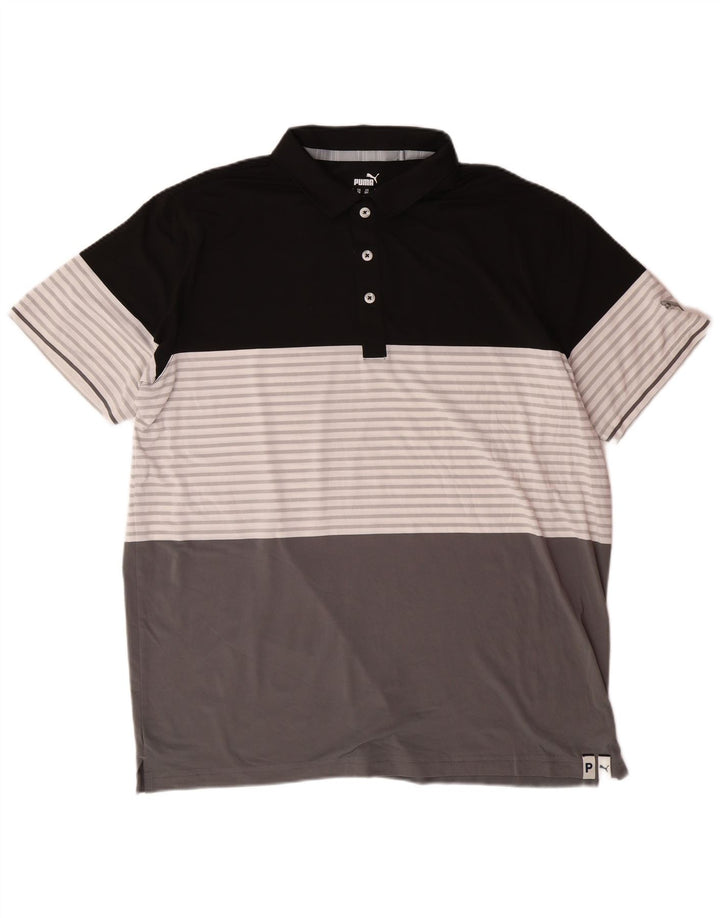 PUMA Herren Poloshirt 2XL Grau Colourblock
