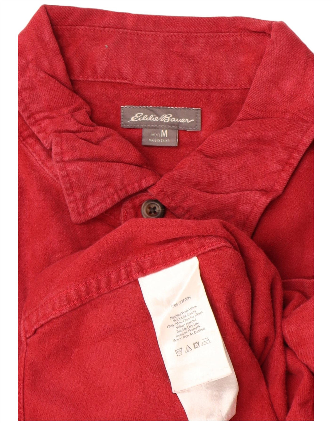 Eddie Bauer Herren-Flanellhemd aus mittelroter Baumwolle