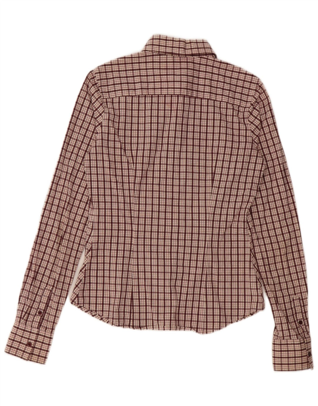 Tommy Hilfiger Damenhemd US 6 Medium Maroon Check Baumwolle