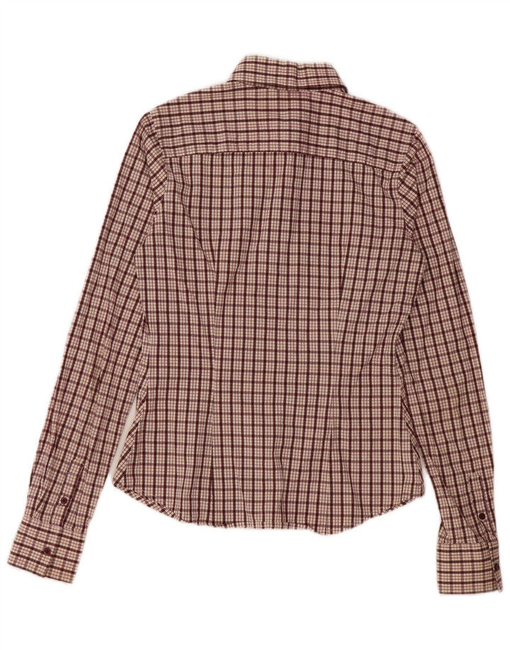 Tommy Hilfiger Damenhemd US 6 Medium Maroon Check Baumwolle