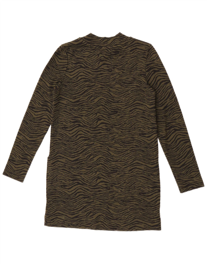 Marks & Spencer Damen Etuikleid UK 10 Small Khaki Animal Print