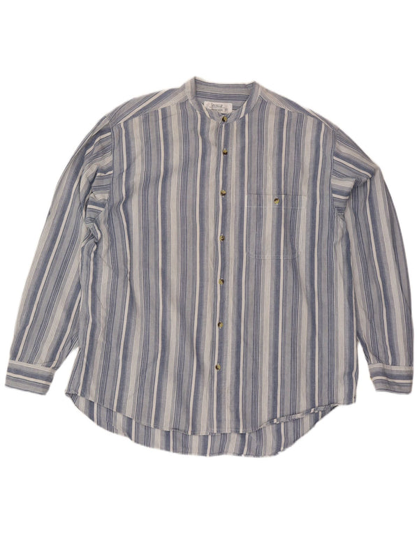 St. Bernard Herrenhemd XL blau gestreift aus Baumwolle