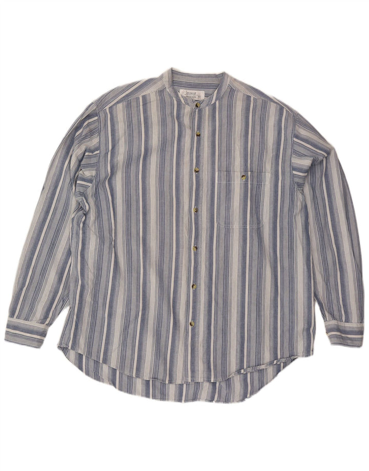 St. Bernard Herrenhemd XL blau gestreift aus Baumwolle