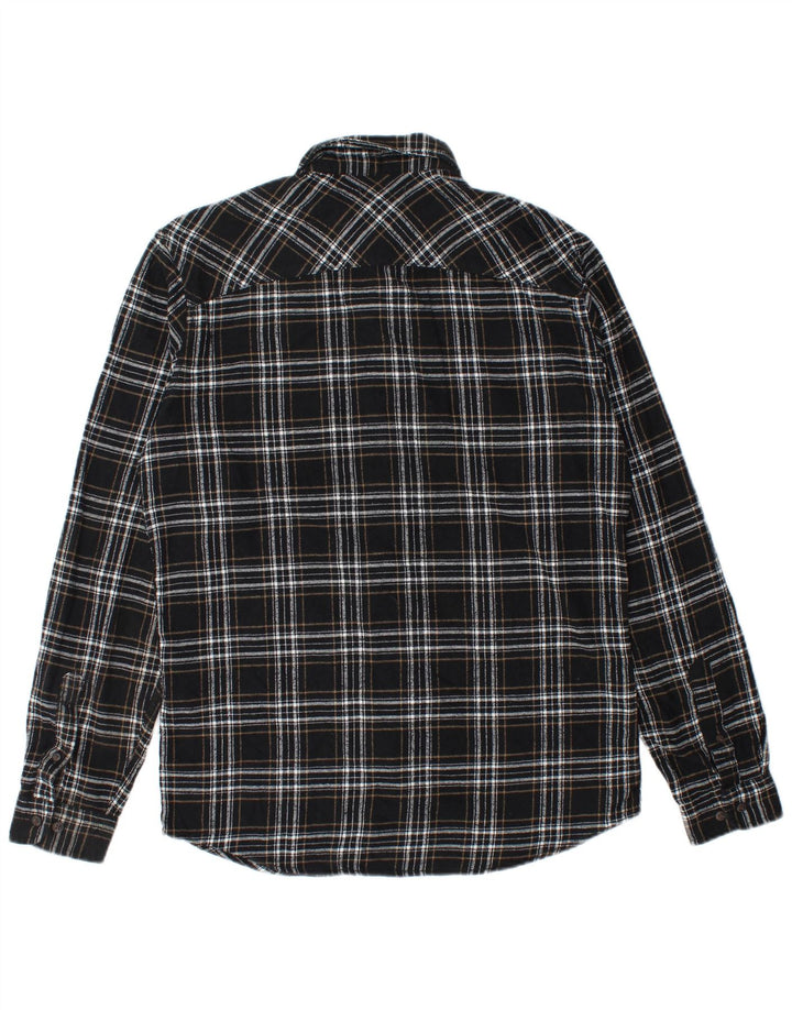 Jack & Jones Herren-Flanellhemd, mittelschwarz, kariert, Baumwolle