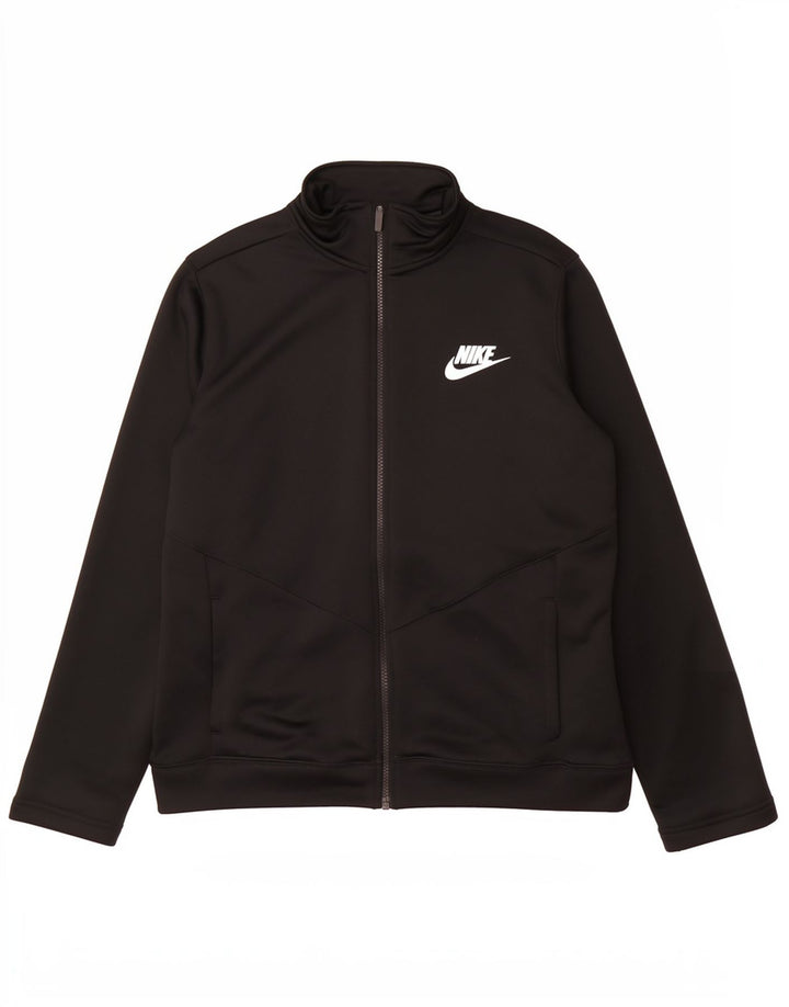 Nike Jungen-Trainingsanzug-Top-Jacke, 13–14 Jahre, XL, schwarzes Polyester