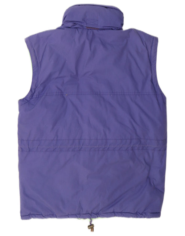 Vintage Herren-Weste mit Kapuze, wendbar, gepolstert, UK 40, Größe L, Lila, Farbblock