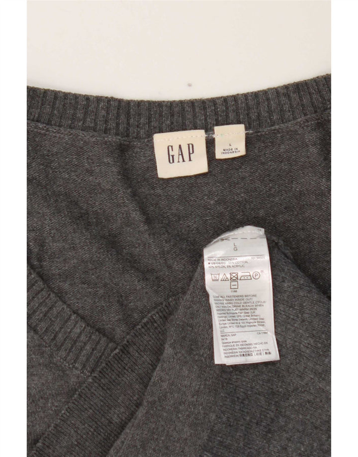 Gap Damen-Cardigan-Pullover UK 14 Große graue Baumwolle