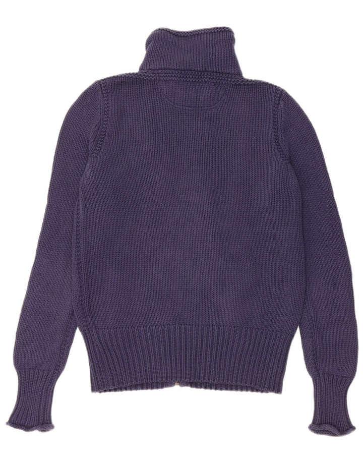 RALPH LAUREN Damen-Cardigan-Pullover UK 14 Mittelmarineblaue Baumwolle