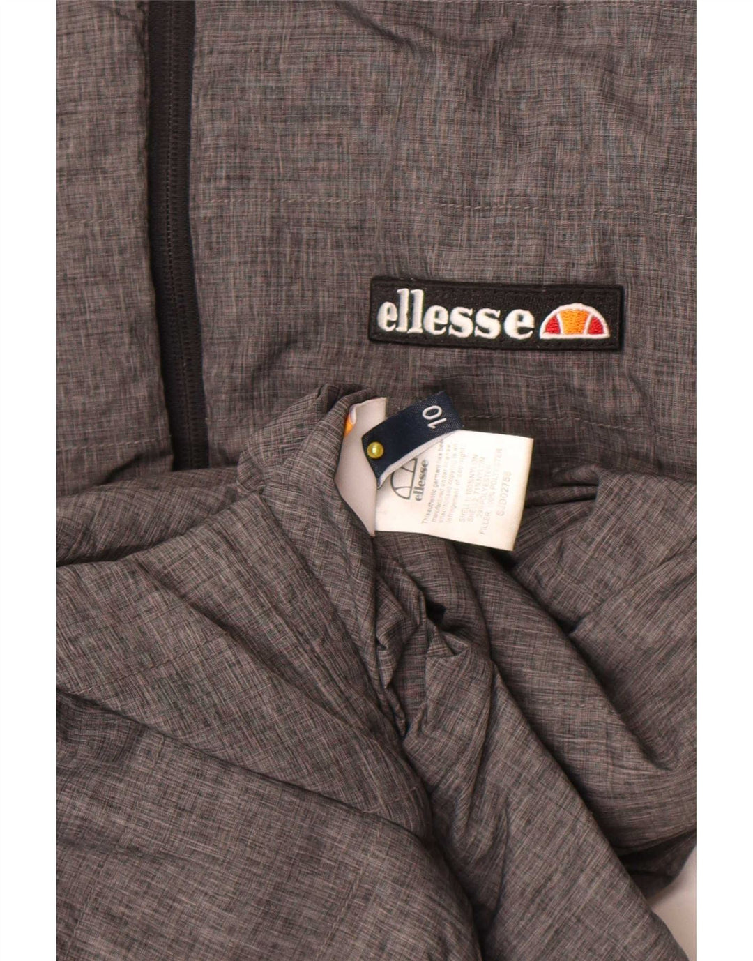 Ellesse Womens Hooded Reversible Wattierte Jacke UK 10 Small Graues Nylon