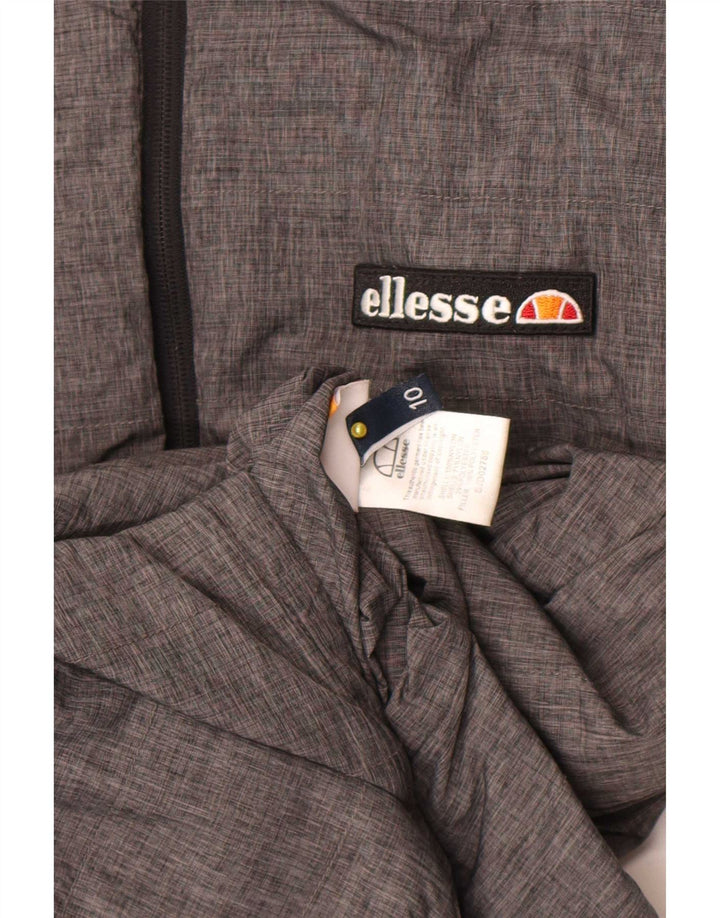 Ellesse Womens Hooded Reversible Wattierte Jacke UK 10 Small Graues Nylon