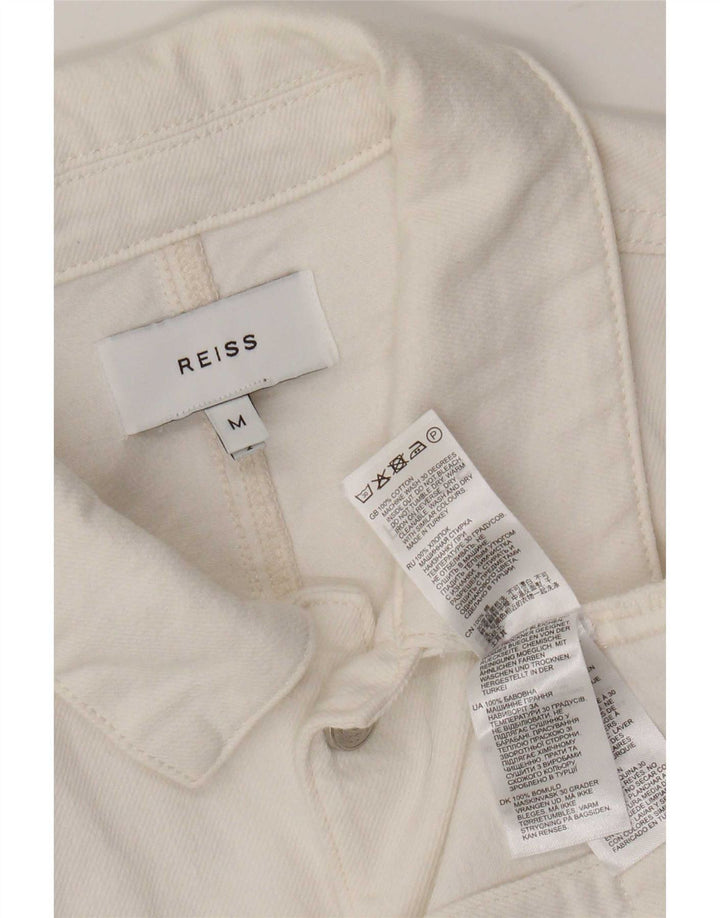 Reiss Herren-Jeansjacke, UK 38, mittelweiße Baumwolle