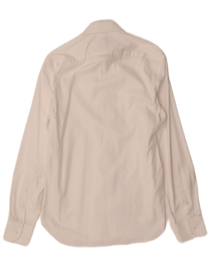 Boggi Herren Slim Fit Hemd Größe 39 15 1/2 Mittelweiße Baumwolle