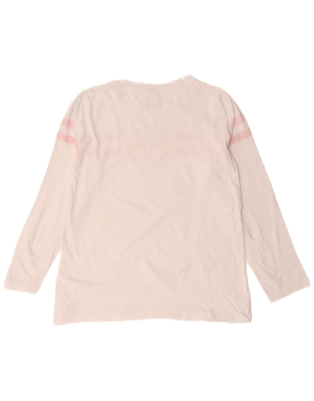 Sergio Tacchini Damen Grafik-Top Langarm UK 14 Mittelweiß gestreift
