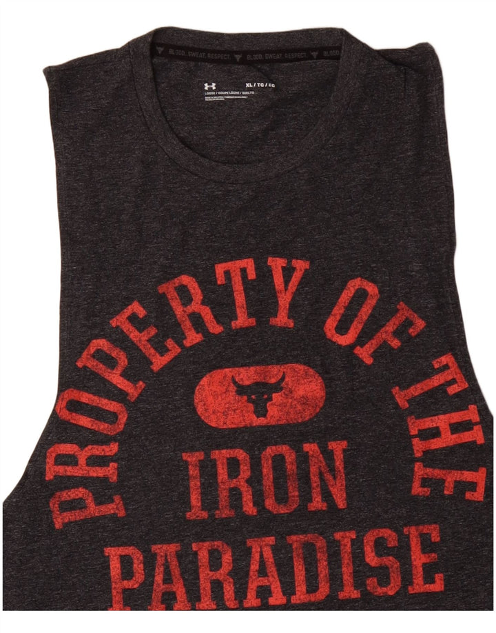 UNDER ARMOUR Herren Grafik-Weste-Top XL aus grauer Baumwolle