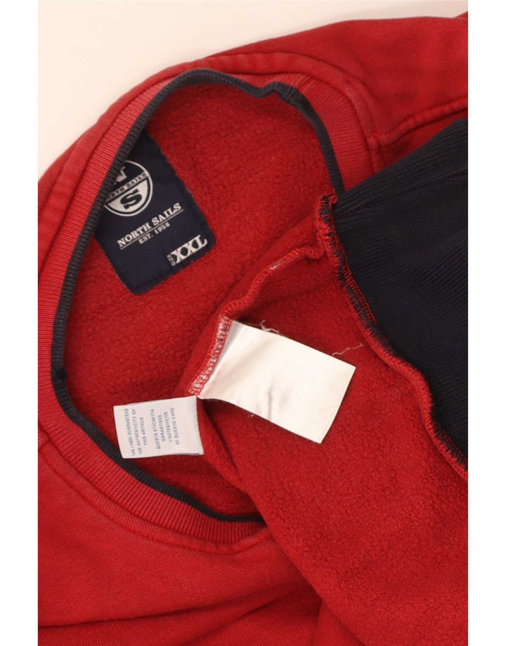 North Sails Herren Sweatshirt Pullover 2XL Rot Baumwolle