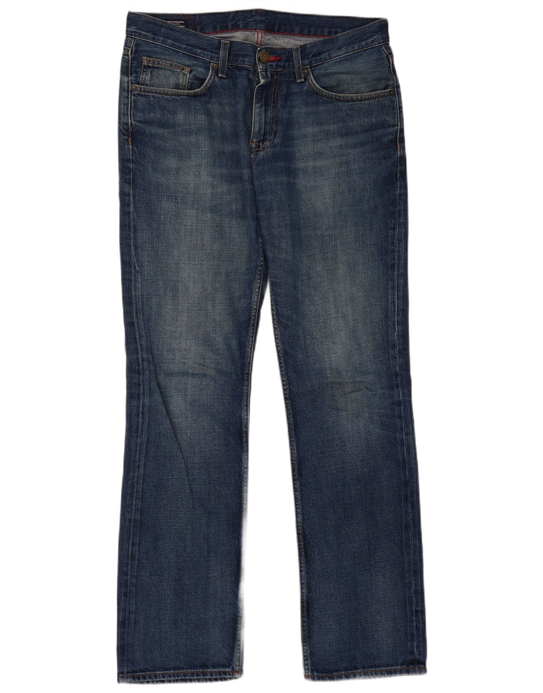 TOMMY HILFIGER Herren Straight Jeans W34 L32 Blaue Baumwolle