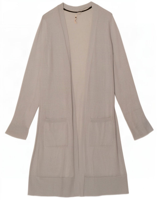 White Stuff Damen Longline Open Cardigan Pullover UK 12 Mittelgraue Viskose