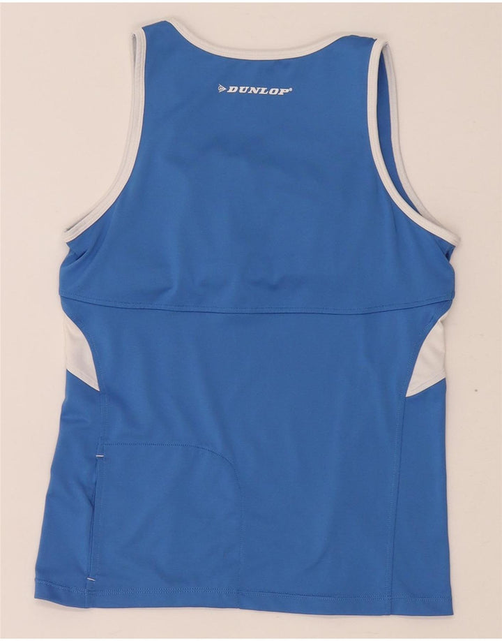 Dunlop Damen-Trägershirt UK 12 Mittelblaues Colourblock-Polyester