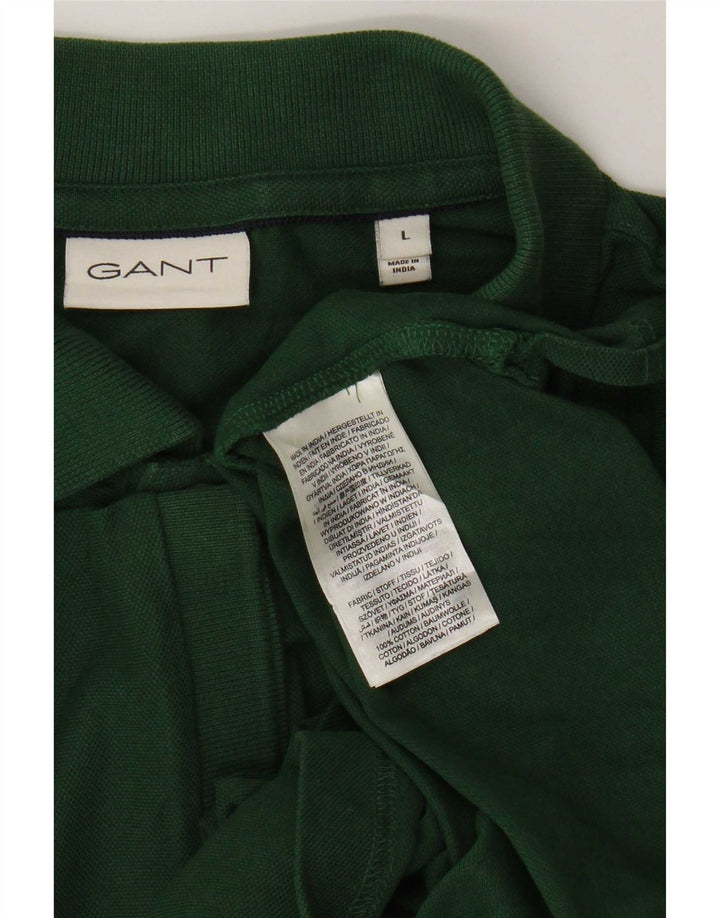 Gant Herren-Poloshirt, groß, grüne Baumwolle