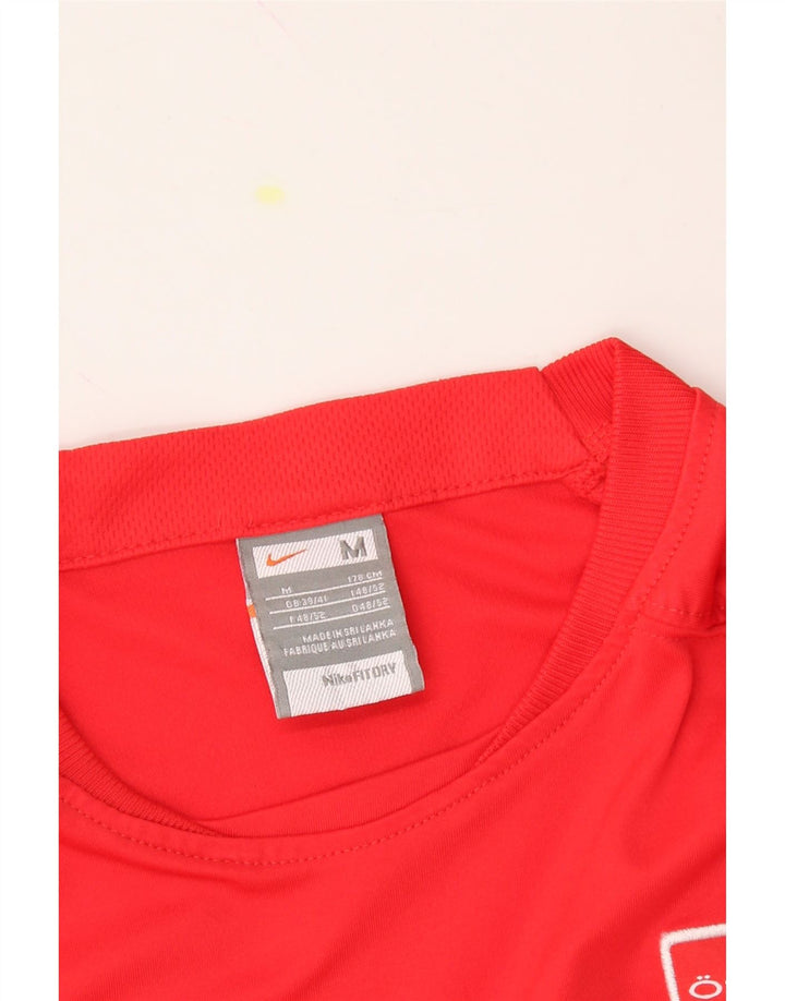 NIKE Mens Graphic T-Shirt Top UK 39/41 Medium Red Polyester Vintage Nike and Second-Hand Nike from Messina Hembry 