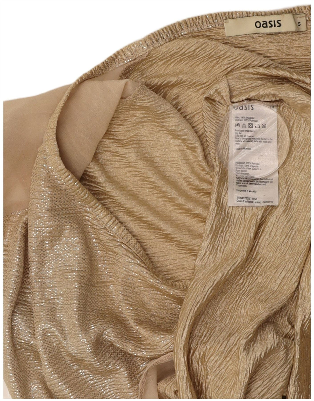 OASIS Longline-Blusenoberteil für Damen, übergroß, Gr. 10, Größe S, Gold, Polyester