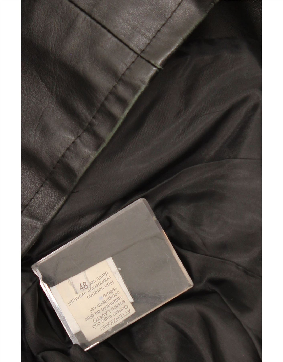 Vintage Damen 3 Knopf Leder Blazer Jacke IT 48 XL Schwarzes Leder